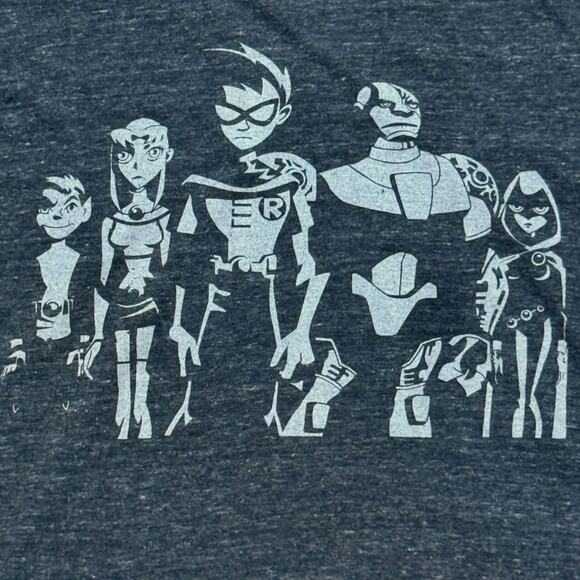 Teen Titans Graphic Print T-Shirt Unisex Charcoal Gray Short Sleeve Sz M NO TAG - Picture 3 of 5